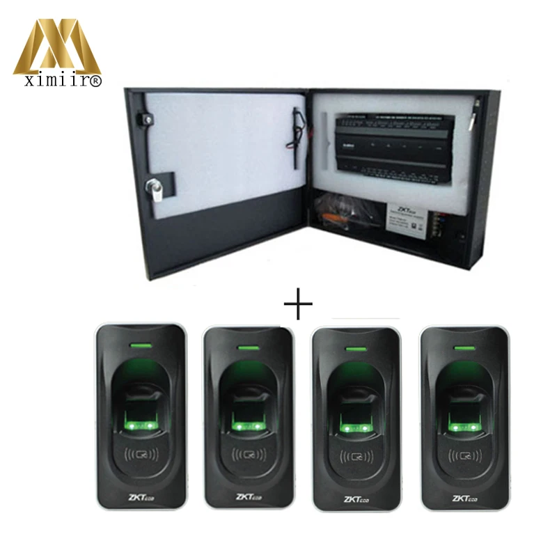 

Inbio260 two doors fingerprint /card access control board + power supply box +4PC fingerprint reader access control system