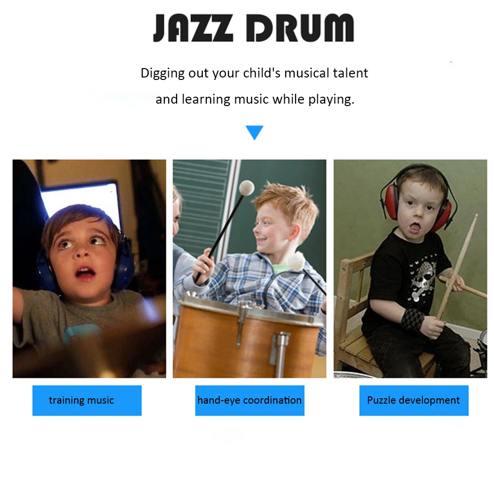 Детские ударные инструменты для джаза мальчиков раннее образование Обучающие игрушки тренировка Координационная ручная способность музыкальный инструмент барабанные наборы