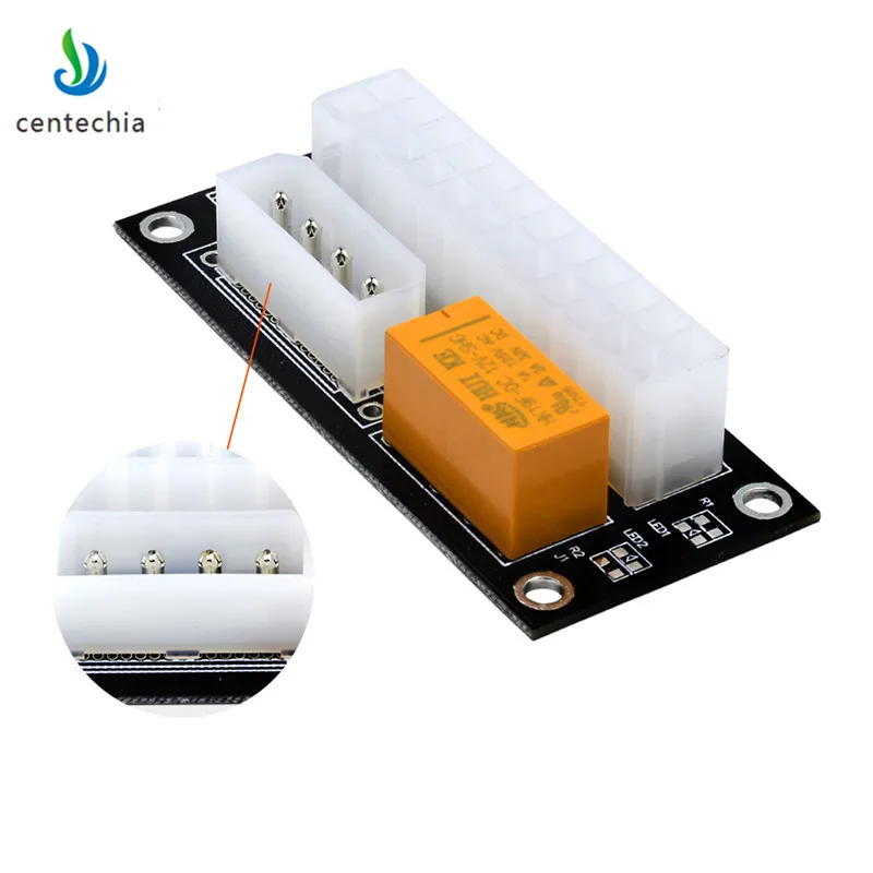 Centechia Newest ADD2PSU VER004 ATX 24Pin Molex 4Pin SATA Dual PSU Power Supply Sync Starter Extender Card For Miner Mining
