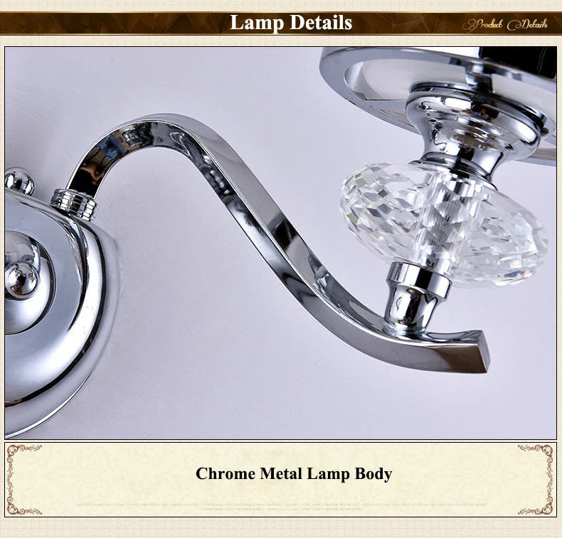 Современный, хромированный, металлический светодиодный настенный светильник s Lustre Crystal glass для спальни, светодиодный настенный светильник для гостиной, светодиодный настенный светильник, бра