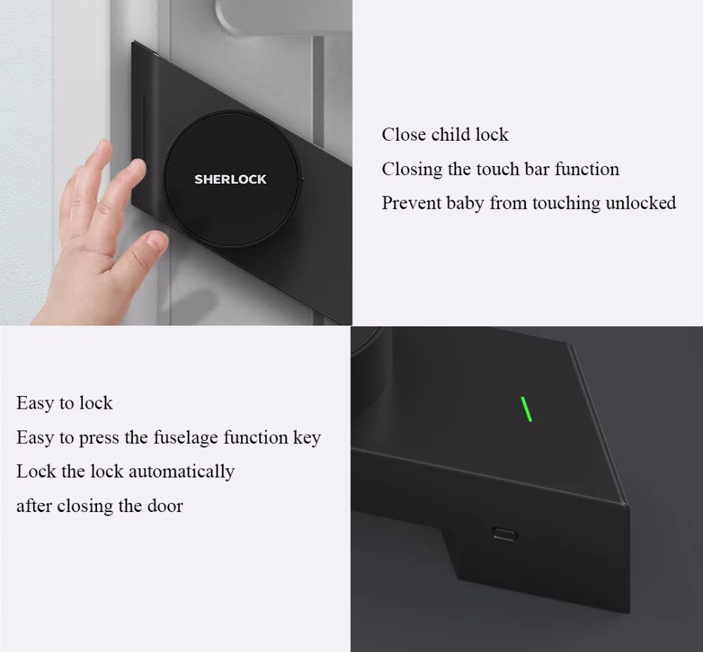 В наличии Сяо mi Шерлок Smart lock M1 mi Цзя Smart дверной замок Keyless отпечатков пальцев + пароль работы mi дома приложение телефон управления