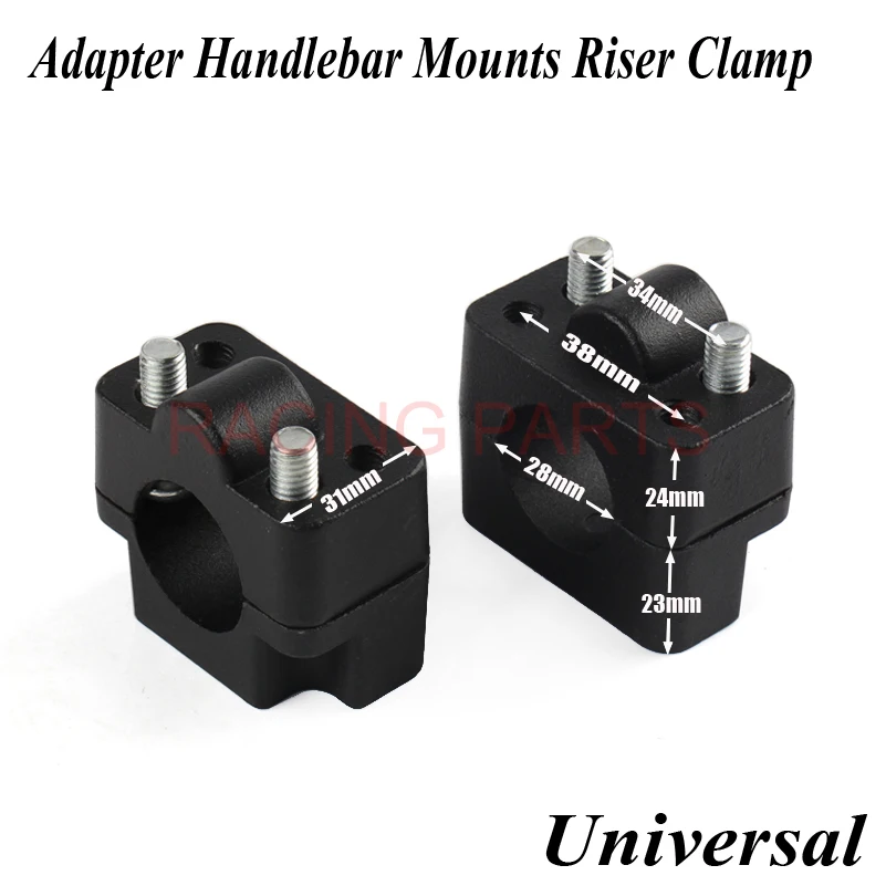 

PRO TAPER Aluminum Motorcycle Dirt Bike Handle Bar Mount Fat Bar Adapter Handlebar Mounts Riser Clamp 7/8" to 1 1/8 22mm to 28mm