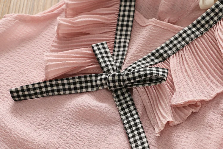New Girls Clothing Set 2019 Summer Girls Clothes Kids Vest + Plaid Shorts 2PCS Suits For Girls Clothes Outfits 3 4 5 6 7 8 Years (8)
