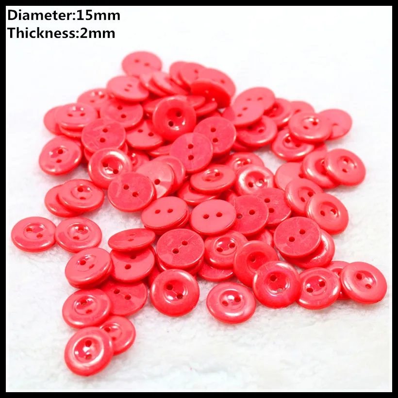 Free Shipping 15mm 200PCS lovely red painted plastic decorative buttons