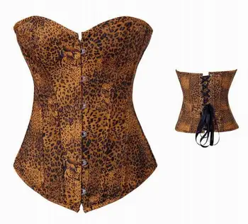 

Leopard Corset Women Sexy Leopard Print Overbust Shapewear Corset for Lady