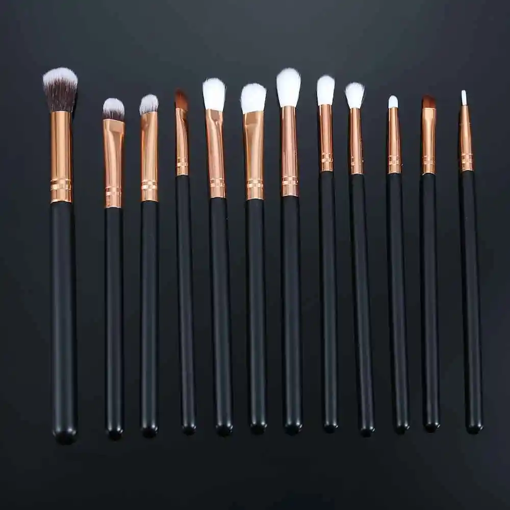

12Pcs/Set Pro Cosmetic Eyeshadow Powder Foundation Eyebrow Eyeliner Makeup Brushes Set