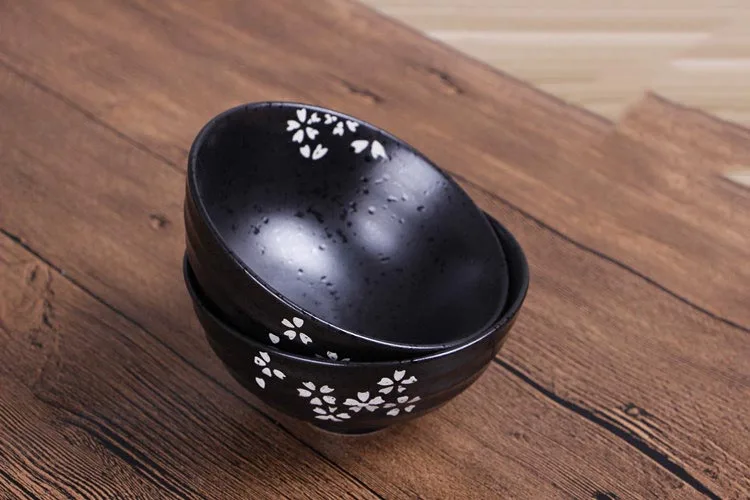 4,7 дюймов 4 шт./лот японский стиль матовая керамика черный цвет миска-контейнер рисовая супница стойка для десертов Посуда Аксессуары