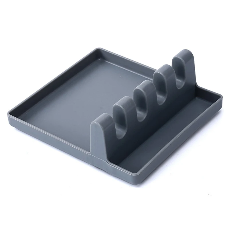Кухонная кухонная утварь кухонная силиконовая ложка для отдыха посуда держатель для кухонной лопатки термостойкая Прямая поставка - Цвет: black