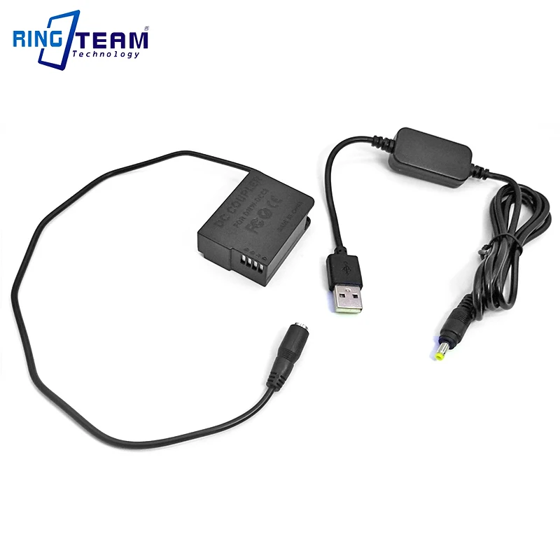 ДМВ DCC8+ 2x USB кабель Мощность Банк Подходит для Panasonic DMC-FZ1000 FZ200 FZ300 G7 G6 G5 GH2 GH2K GH2S GX8 G80 G81 G85 Камера