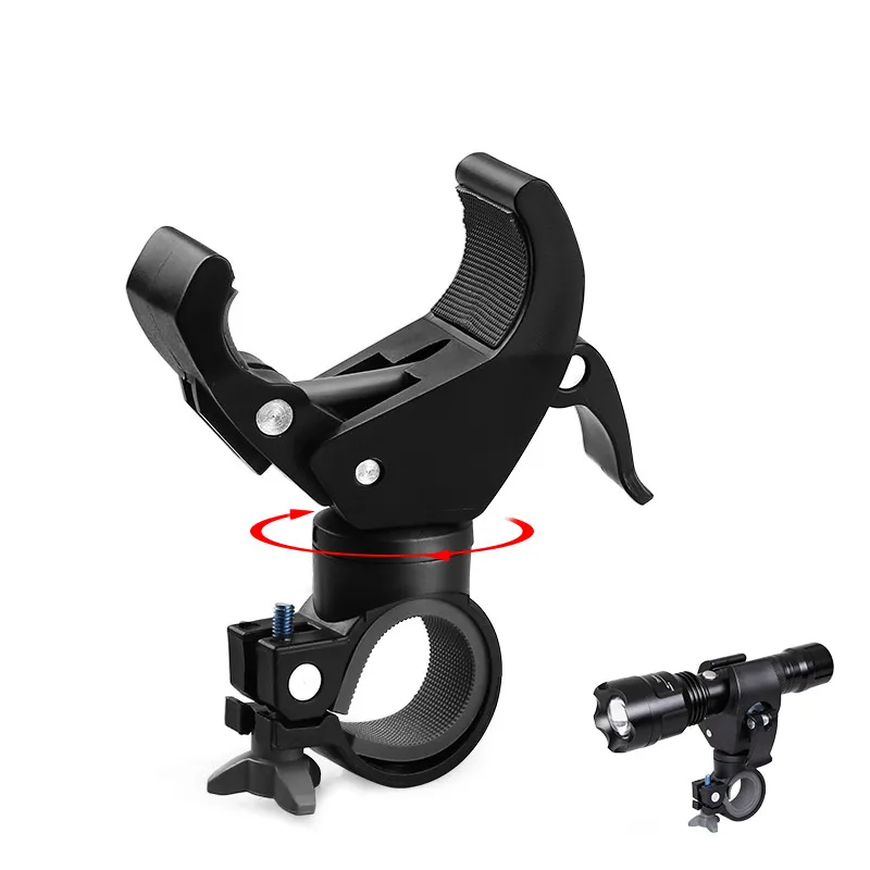 Multi-function Portable Lighting Accessories Bracket 360 degree rotatable bike Front lamp flashlight fixing bracket