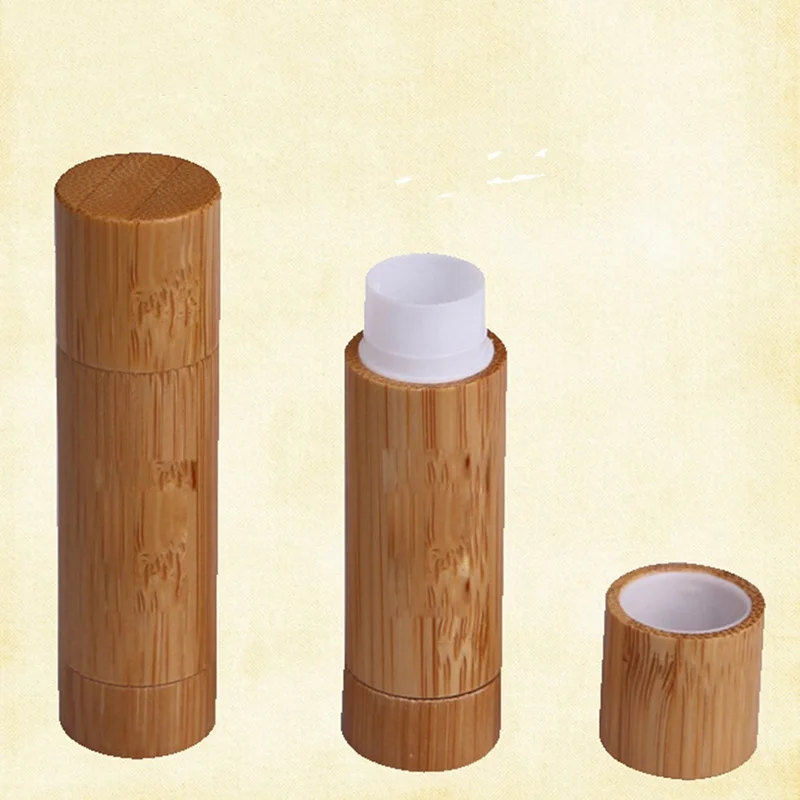 

1pc Free Shipping 5g Bamboo Empty Lip Gross Container Lipstick Tube DIY Container Lip Balm Tubes Bamboo Lipstick Tube