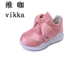 2017 fashion Woman Spring Silk Bow Creepers Flat Shoes Women Fashion Slip On Flats Casual Women