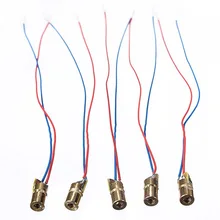 10 шт. DC 5 В 5 мВт 650nm 6 мм лазерный точечный диодный модуль красная Медная головка трубки