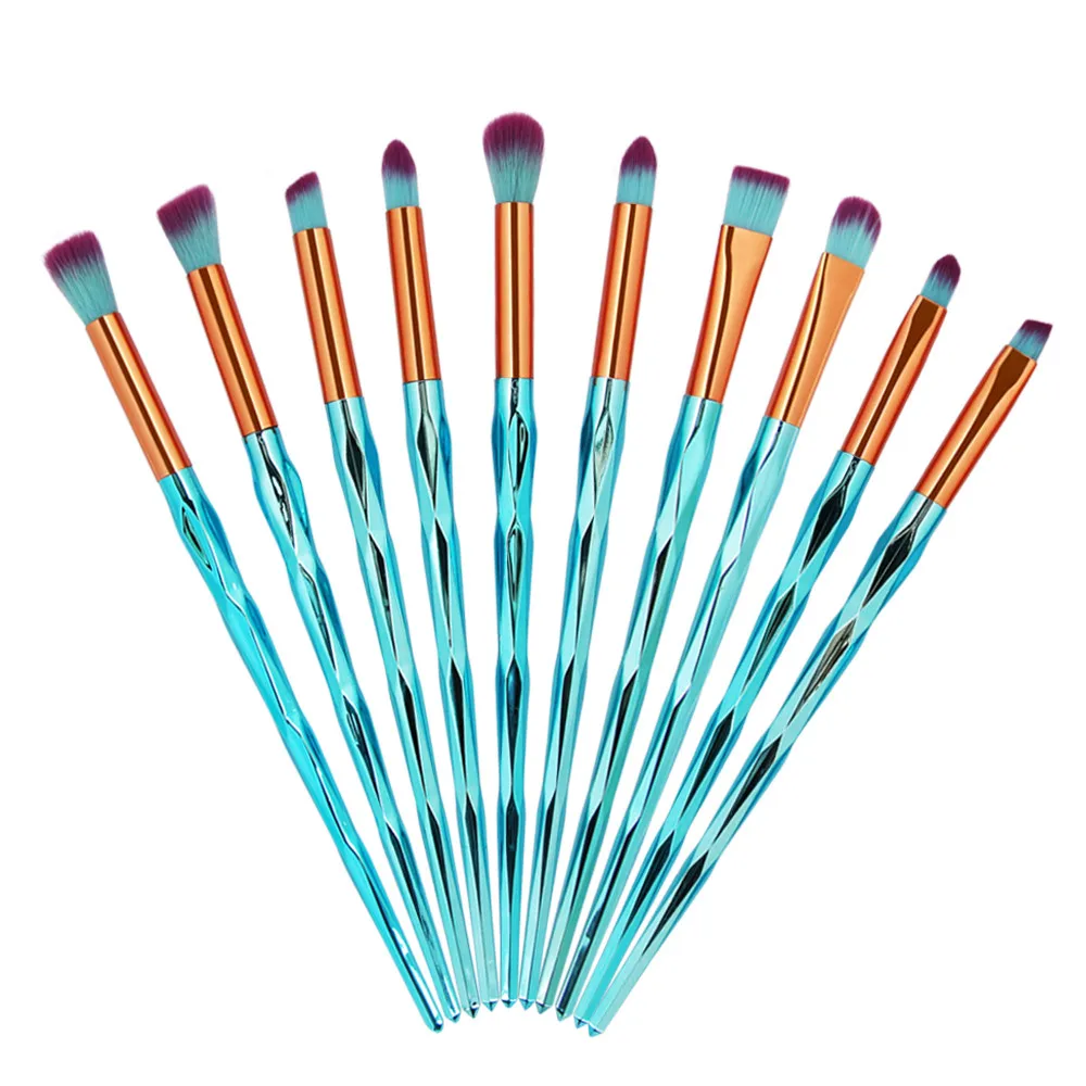 

New Arrival 10Pc Mermaid Foundation Eyeshadow Contour Eye Lip Makeup Brushes Set brochas maquillaje 40*