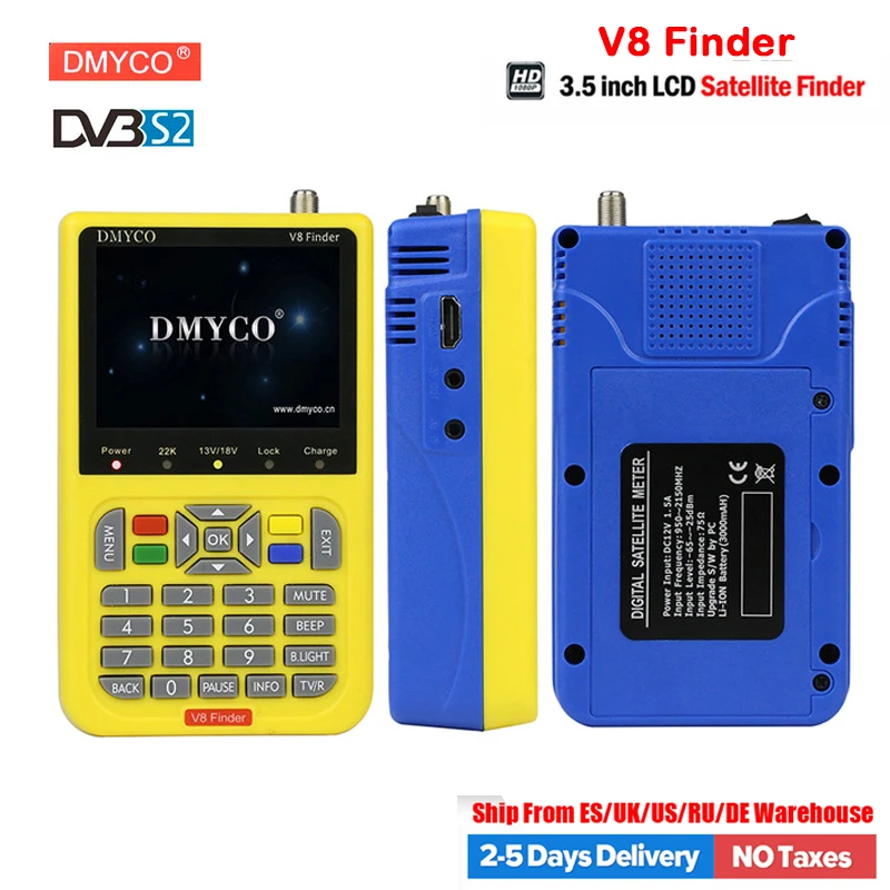 

DMYCO V8 Finder Satellite Finder High Definition DVB-S2 lnb Tuner MPEG-2/MPEG4 Spain TV HD FTA digital Satellite Meter Satfinder