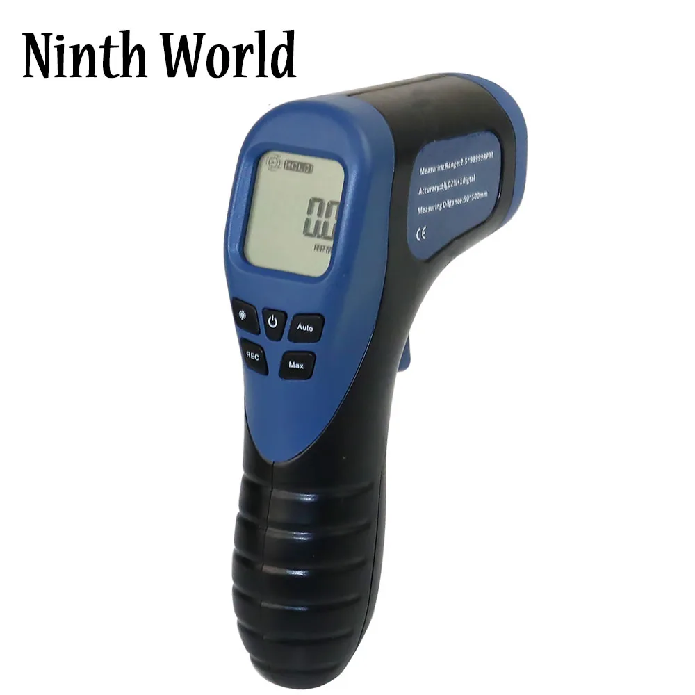 

Laser Photo Digital Tachometer Non-Contact Gun Measure Range 2.5-99999 RPM LCD Backlit Data Hold Meter Gauge Tester