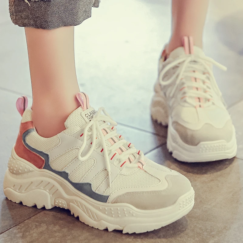 Bjakin New Platform Sneakers Women Stylish Thick Sole Running Shoes Height Increasing Chunky Sport Shoes Woman Chaussures Femme Running Shoes Aliexpress