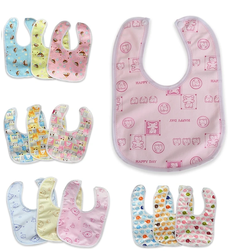 

Random Style Baby Bib Velvet Waterproof Baby Care Feeding Printing Bibs Towel Baby saliva towel