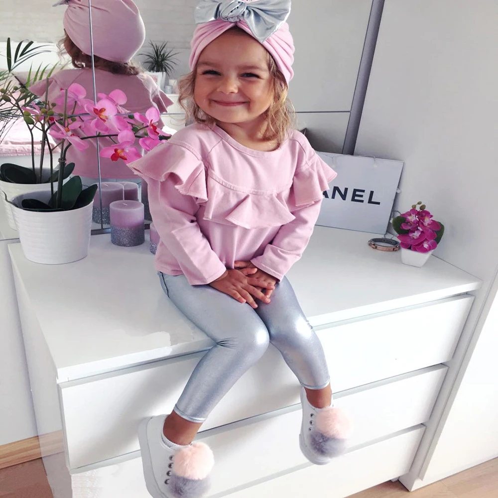 

2019 Autumn Infant Baby Girls Clothes Sets Long Sleeve Tops Sweatshirt T-Shirts Pants Hat Bow 3pcs Outfits Kids Clothing Set