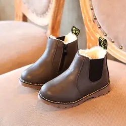 Теплый плюш детские ботинки Martin овечьей шерсти ботинки для девочек Нескользящие ботинки для девочек Дети Снегоступы Бесплатная доставка
