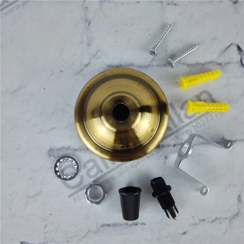 2/4/10 шт./компл. комплектующие для самостоятельной сборки Edison светильник подвесной светильник часть Потолочная пластина D68mm маленький железный навес DIY подвесные потолочные крепления - Цвет: gold brass