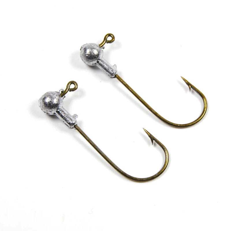 [ 10PCS] Sharp Weighted Worm Hook 2g 1/0 Butt Weight Hook fr Bass
