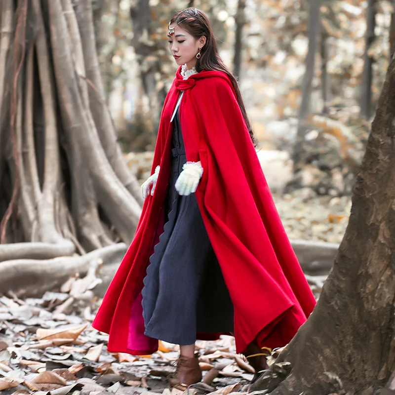 2016 Winter Woolen Coat Women Vintage Retro Cloak X long Hooded Long Coat Jacket 2016 Winter Woolen Coat Women Vintage Retro Cloak X long Hooded Long Coat Jacket