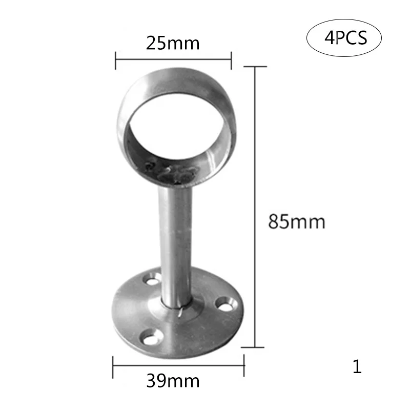 High 4 Pcs Shower Curtain Closet Rod Holder Pipe Flange Socket Ceiling Mount Bracket Stainless Steel LG66 - Цвет: G