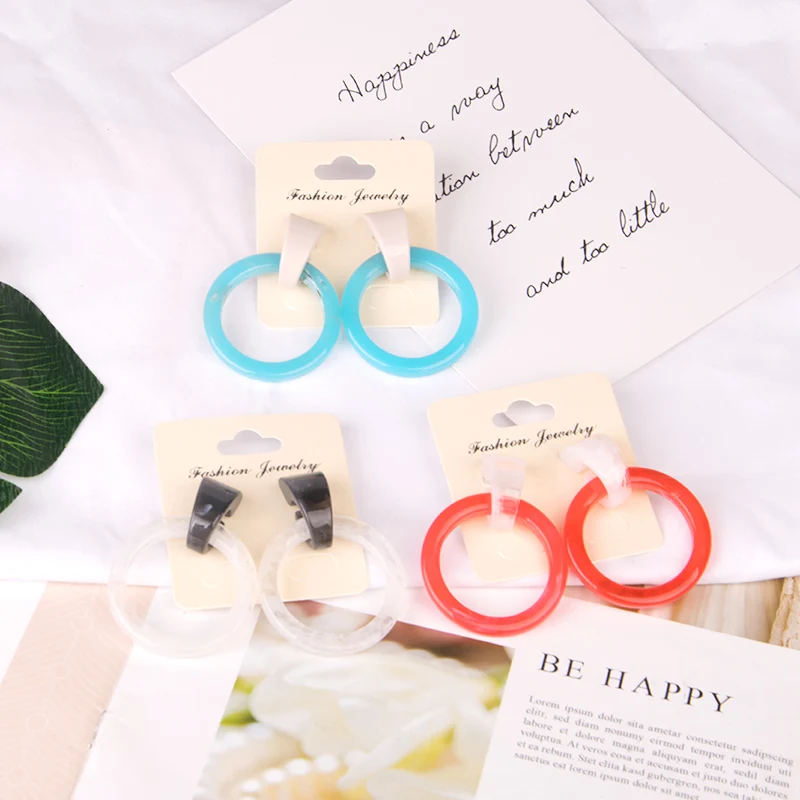GuanLong Trendy Long Circle Acrylic Drop Earring for Women Fashion Jewelry Big Geometric Round Resin Dangle Earrings 2019 New (1)