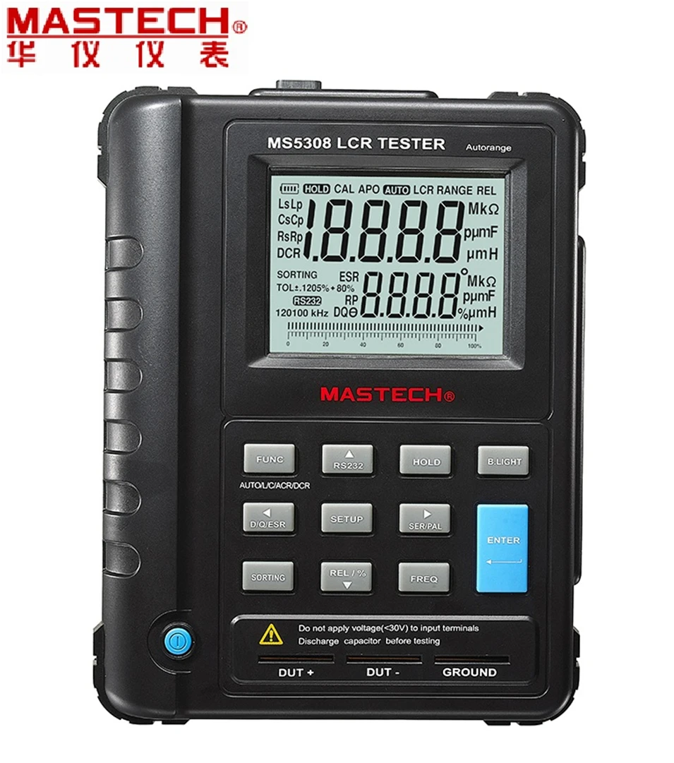 

2017 New Mastech MS5308 LCR Meter Portable Handheld Auto Range LCR Meter High-Performance 100Khz