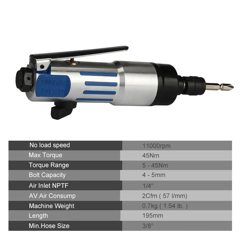 FIVEPEARS 3205 Large torque  air screwdriver set Professional pneumatic tools Positive inversion speed free shipping