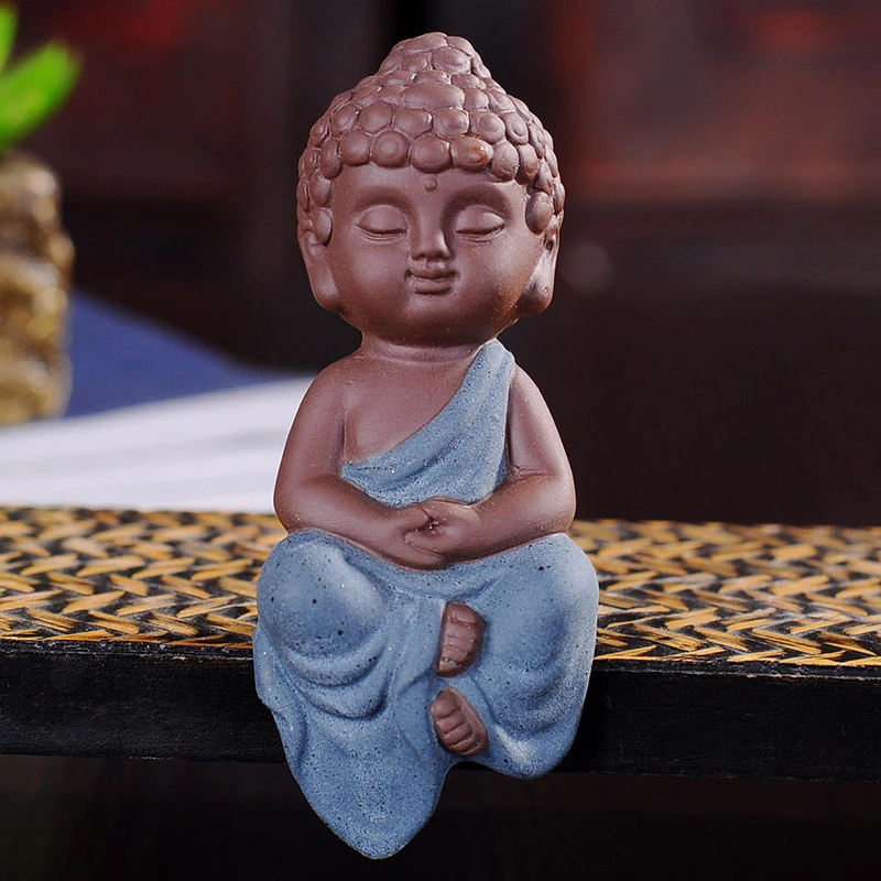 Cute Small Buddha Statue Monk Figurine Tathagata India Yoga Mandala Sculptures