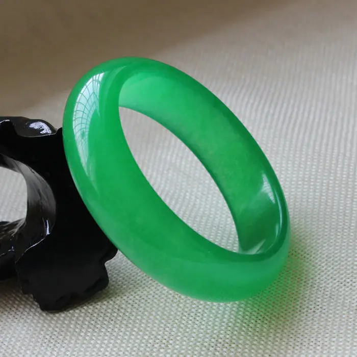 

A-24 Vintage Chinese Beautiful Emerald Green stone Gems Bangle Bracelet 65mm 10.20 40
