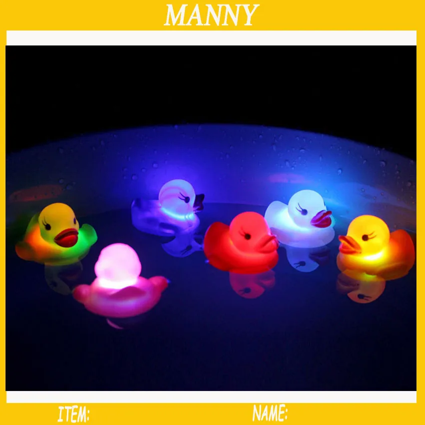 2pcs/lot Colorful LED Rubber Duck 5.5cm Bath Duck Party Gift for Kids