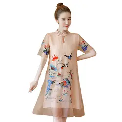 Лето 2019 г. aodai Китайская традиционная для женщин qipao Винтаж Восточный женское платье-Ципао Новинка китайское торжественное платье
