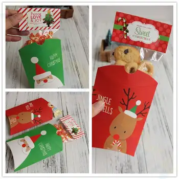 

Deer&Santa Claus Merry Christmas Candy Gift Boxes Guests Packaging Boxes Gift Bag Christmas Party Favors Kids Gift Decor