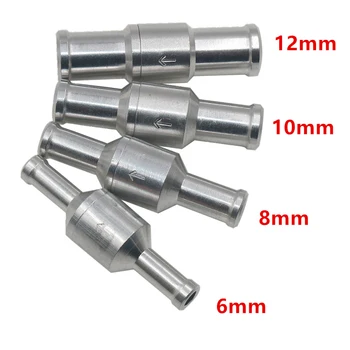 

MAHAQI 4 Sizes 6mm/8mm/10mm/12mm Aluminium Alloy One Way Fuel Non Return Check Valve Petrol Diesel for Car Vacuum Hose Oil Water
