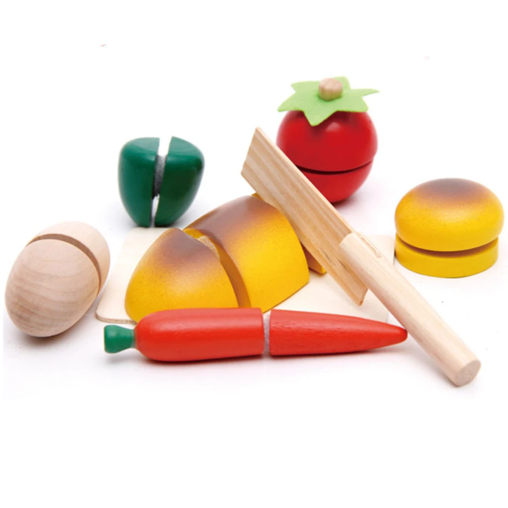 Wooden Children Simulation Cut Fruit and Vegetables Cooking Toys For Kids Education Montessori Gifts