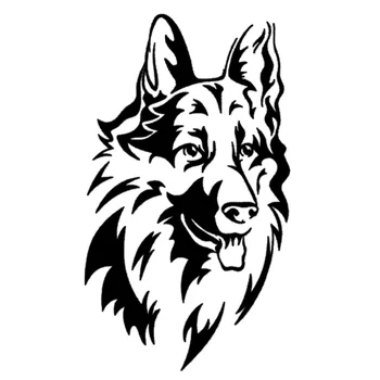 

9.7*16.8CM German Shepherd Dog Vinyl Decal Waterproof Car Stickers Car Styling Truck Accessories Black/Silver S1-1125
