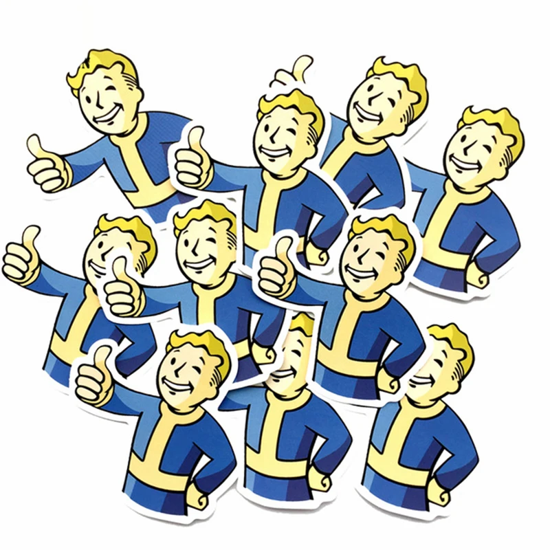50 шт./лот Fallout игра комикс часть 1 ПВХ наклейки с милыми рисунками для костюма