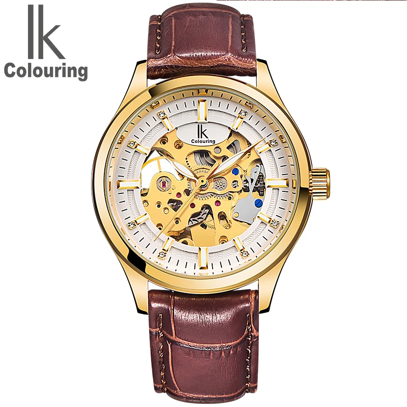 IK Coloring Watch 2017 Men's See Through Auto Mechanical Wristwatch