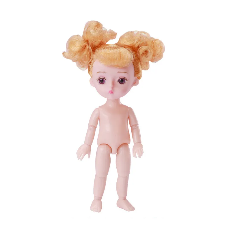 15 см золотые волосы девушки одеваются куклы 13 суставов BJD кукла игрушка с 3D глазом Оригинальная кукла Дети подарок на день рождения Детские игрушки для девочки - Цвет: Gold Hair