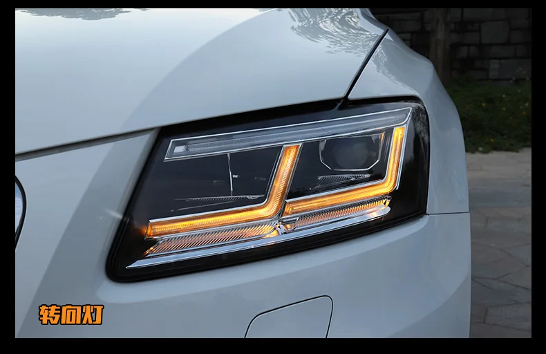 Doxa автомобильный Стайлинг для Audi Q5 фары 2009-2012 2013- Q5 светодиодный фонарь DRL Объектив Двойной Луч би-светодиодный объектив Автомобильная фара