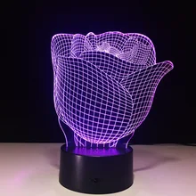 7 цветов ledpersonity маленький ночник подарок ко Дню Святого Валентина c розами, подарок украшение Настольная лампа Замечательный 3D Vision Свет