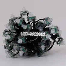 50Pcs Black Wire DC5V WS2811 with 3pin JST Dream Color RGB Strings Node LED Pixels Module Addressable IP68 Waterproof
