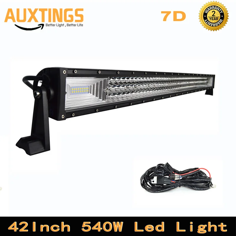 7d 42'' 540w Led Light Bar Triple Row Combo Offroad Light Driving Lamp
