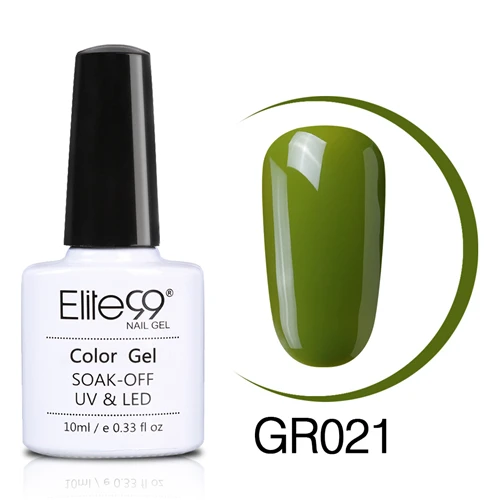 Elite99 Soak Off Green Series Гель-лак 10 мл Светодиодный УФ-гель лак для ногтей Праймер УФ гель лак для ногтей художественная краска для маникюра - Цвет: 021