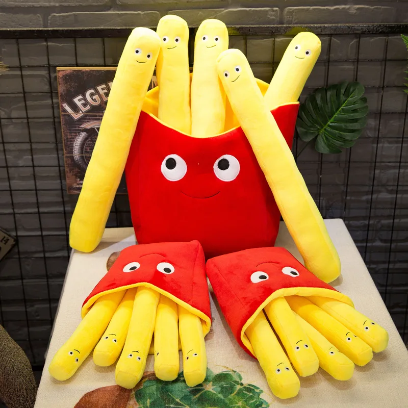 2019 Creative Toy 50 30cm3D Fries Pillow Simulation Food Play Home Plush Toys Send Girlfriends To 2