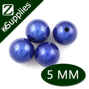 

Loose Chunky Acrylic Miracle Beads, 5 mm Round Blue Color Solid Beads for DIY jewelry-B05I117007
