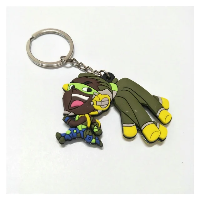2018 New Overwatch Keychain Pendant Cute Cartoon Soft PVC Key Chain 16